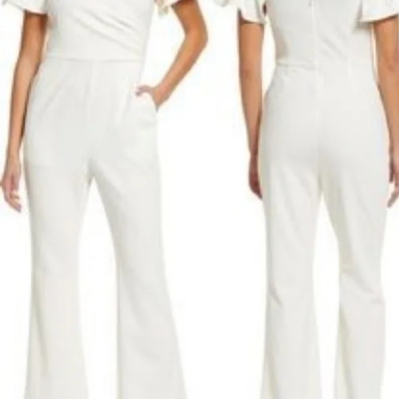 Chelsea 28 Off shoulder white jumpsuit size M - Picture 2 of 11